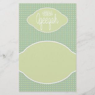 Islamic Aqeeqah Aqiqah soft green vintage Stationery
