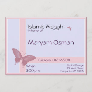 Islamic Aqiqa invitation - baby girl celebration