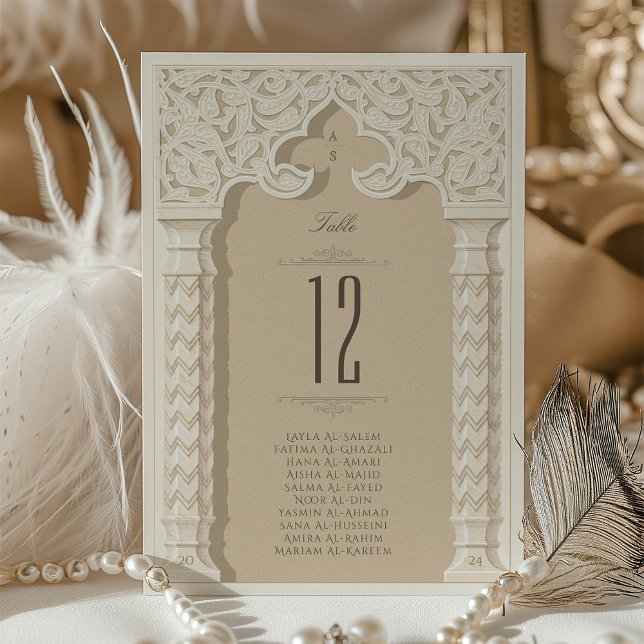 Islamic Arabesque Wedding Table Number Card (Creator Uploaded)