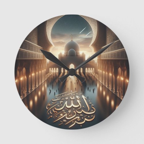 Islamic Arabic Calligraph Round Clock