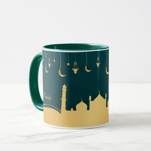 Islamic Arabic Gold Personalized Mug (Front Left)