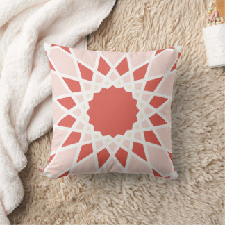 Islamic Arabic Moroccan Arabesque Sameles Pattern Throw Pillow