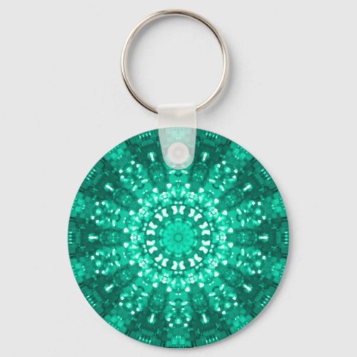 Islamic art jade geometric design keychain