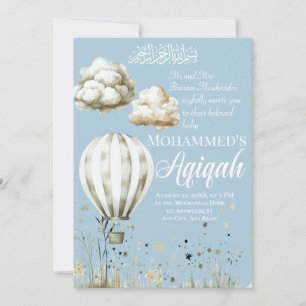 Islamic Baby Boy Aqiqah Invitation