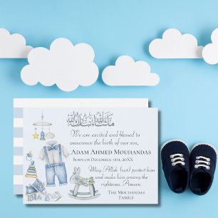 Islamic Baby Boy Birth Announcement