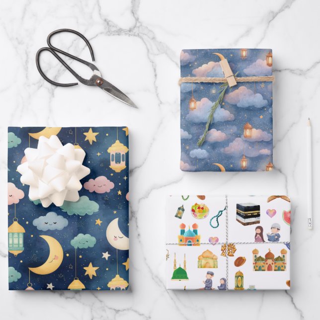 Islamic Baby Gift Wrap Set 3 Cute Designs (Front)