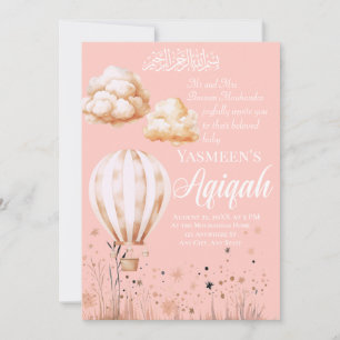Islamic Baby Girl Aqiqah Invitation