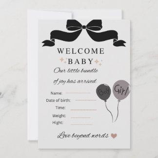 Islamic Baby Shower Card with Balloons boy & girl 