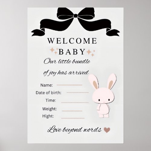 Islamic Baby Shower poster – Welcome Baby Gir