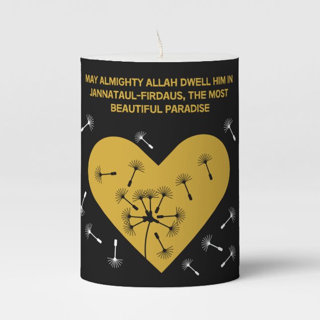 Islamic bereavement And Loss Card Unity Candle Set (Front)