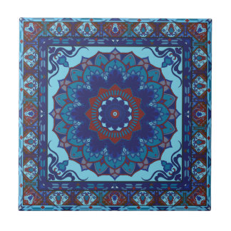 Islamic Blue And Red Pattern Ceramic Tile