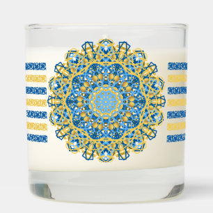 Islamic Blue & Gold Mandala Scented Candle