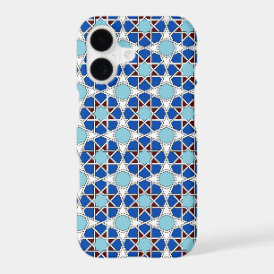 Islamic Blue White Moroccan Geometric Pattern iPhone 17 Case