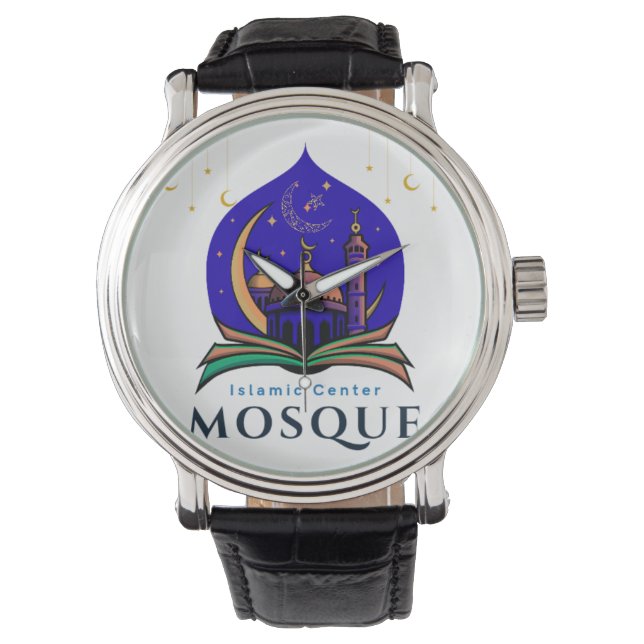 Islamic Center Mosque – Elegant Wristwatch Design  (Front)