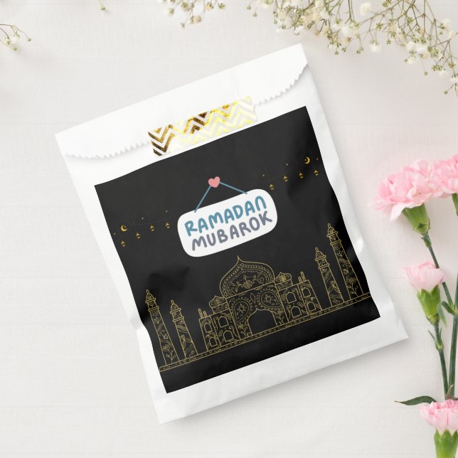 Islamic Crescent Ramadan Kareem Typographic Art Favor Bag (Sealed)