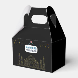 Islamic Crescent Ramadan Kareem Typographic Art Favor Boxes