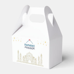 Islamic Crescent Ramadan Kareem Typographic Art Favor Boxes