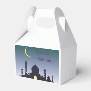 Islamic Crescent Ramadan Kareem Typographic Art Favor Boxes