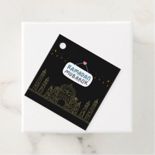 Islamic Crescent Ramadan Kareem Typographic Art Favor Tags