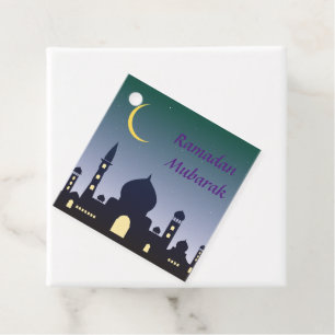 Islamic Crescent Ramadan Kareem Typographic Art Favor Tags