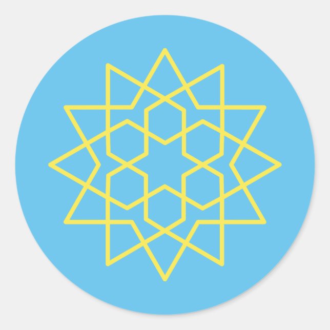 Islamic decoration classic round sticker (Front)