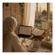 Islamic Deen & Dunya Spiral poster