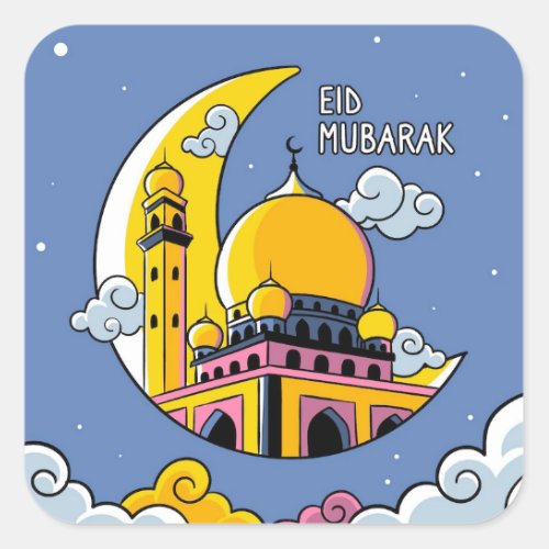 Islamic Eid Mubarak   Square Sticker