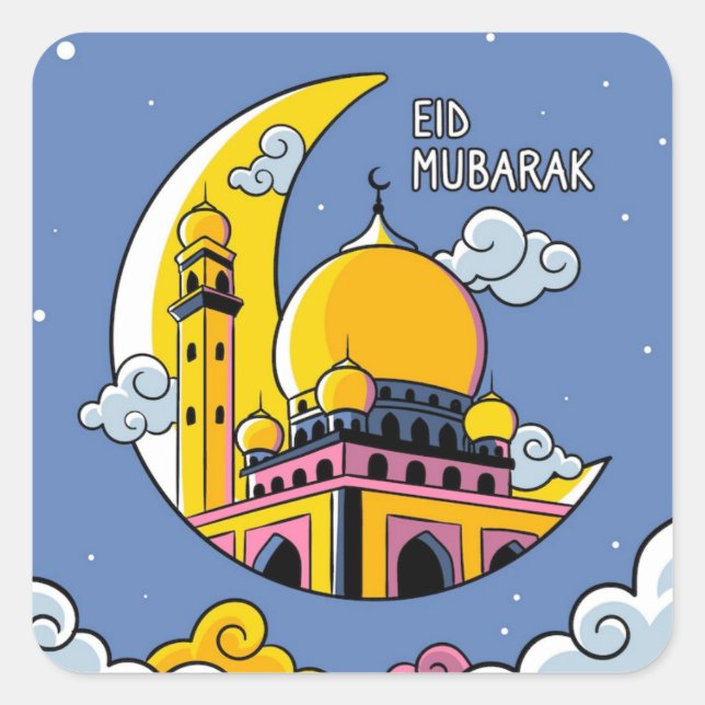 Islamic Eid Mubarak   Square Sticker (Front)