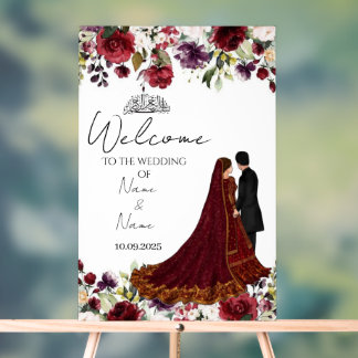 Islamic Floral acrylic wedding sign