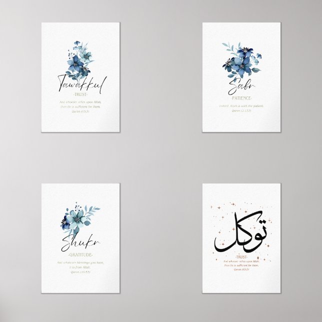 Islamic Floral Art Print Collection Wall Art Sets (Front)