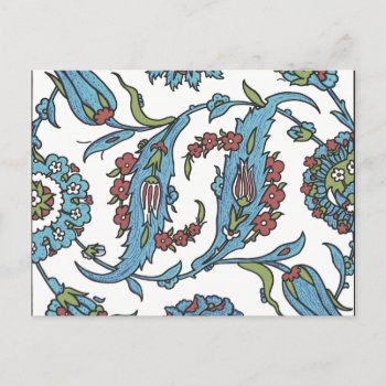Islamic Floral Ceramic Tile #1 Postcard by IslamicDesign at Zazzle