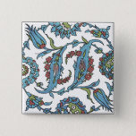 Islamic Floral Ceramic Tile #1square Button at Zazzle