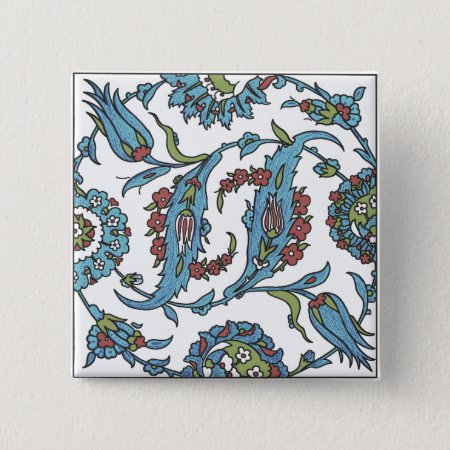 Islamic Floral Ceramic Tile #1square Button