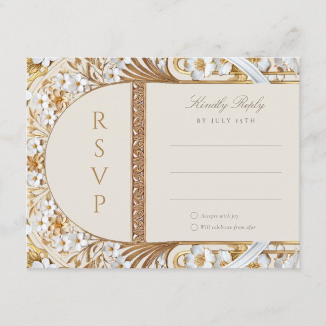 Islamic Floral Elegance RSVP Card (Front)