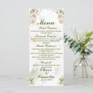 Islamic Floral Green & Beige Wedding Menu