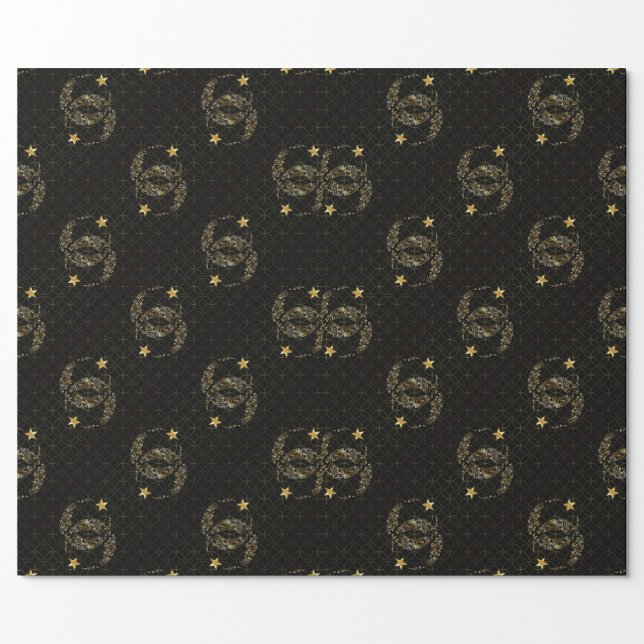 Islamic Floral Moon and Star Wrapping Paper