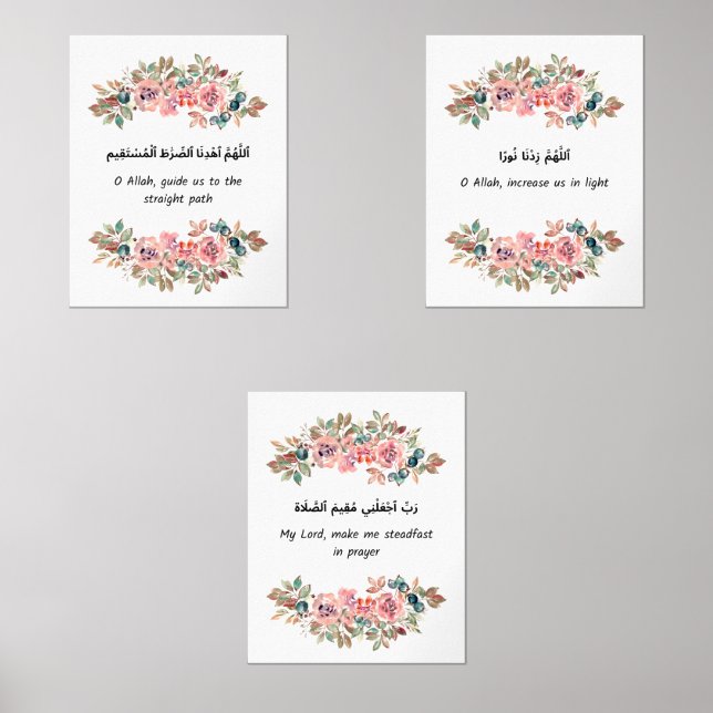 Islamic Floral Wall Art Set (Front)