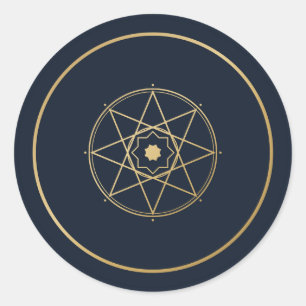 Islamic Geometric Medallion Navy Gold Sticker