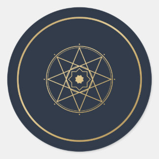 Islamic Geometric Medallion Navy Gold Sticker