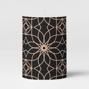 Islamic Geometric Pattern Arabic Art   Pillar Candle