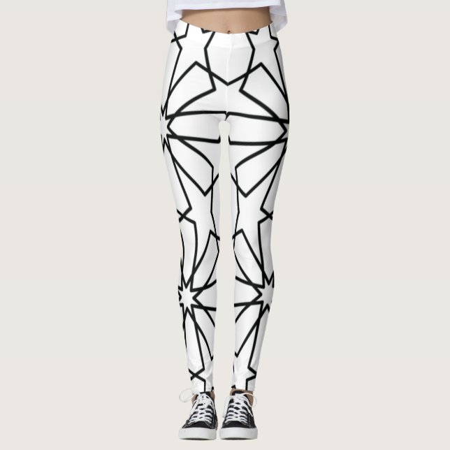 Islamic Geometric Pattern  Arabic Design    Leggings (Front)
