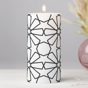Islamic Geometric Pattern  Arabic Design   Pillar Candle