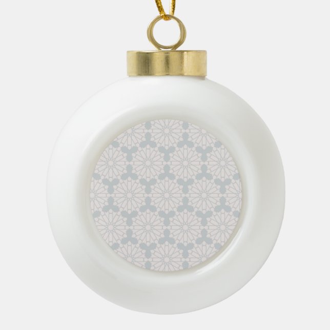 Islamic Geometric Pattern Ceramic Ball Christmas Ornament (Front)