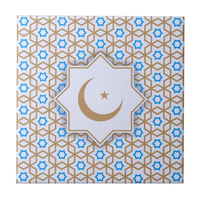 islamic geometric pattern ceramic tile (Front)