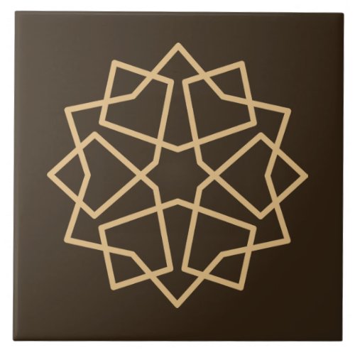 Islamic geometric pattern ceramic tile