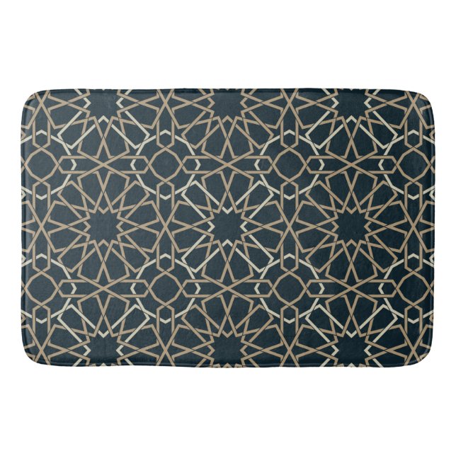 Islamic Geometric Pattern Design Abstract   Bath Mat (Front)