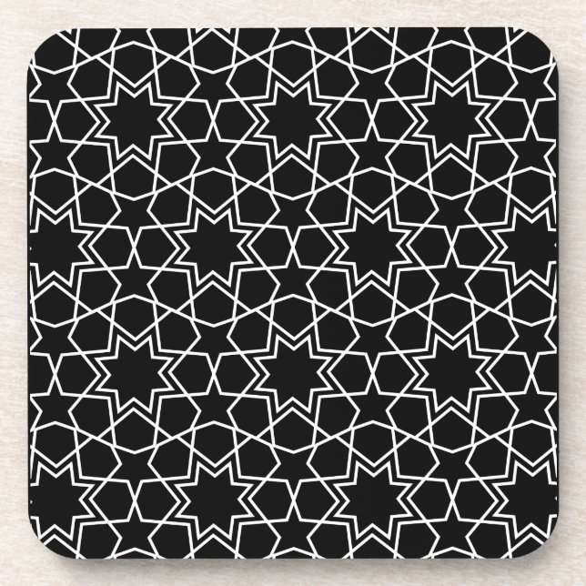 Islamic Geometric Pattern Design Arabic       Beverage Coaster (Front)