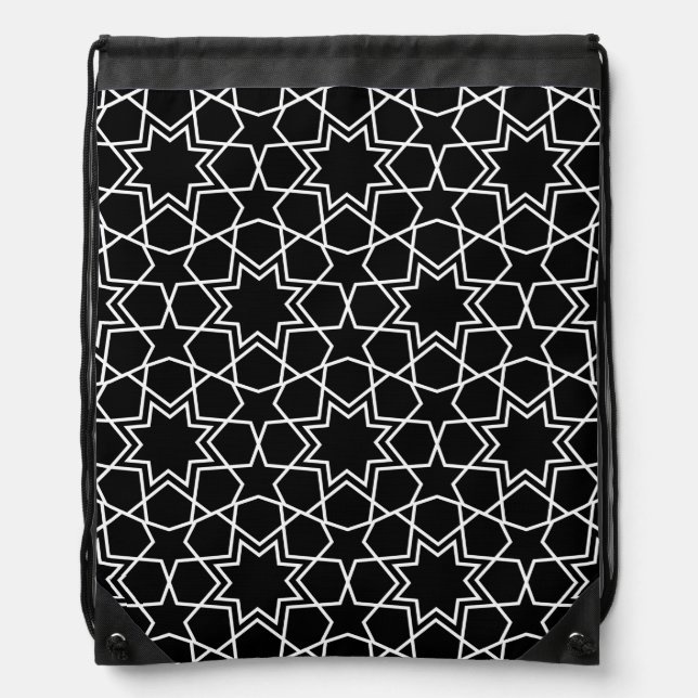 Islamic Geometric Pattern Design Arabic    Drawstring Bag (Front)