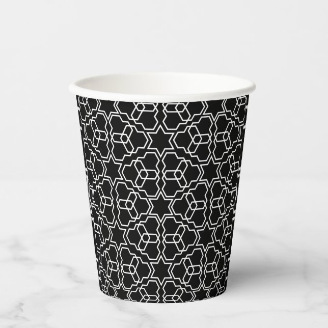 Islamic Geometric Pattern Design Arabic Vintage  Paper Cups (Front)