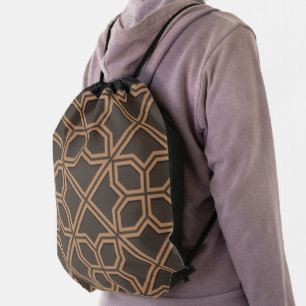 Islamic Geometric Pattern Design Drawstring Bag